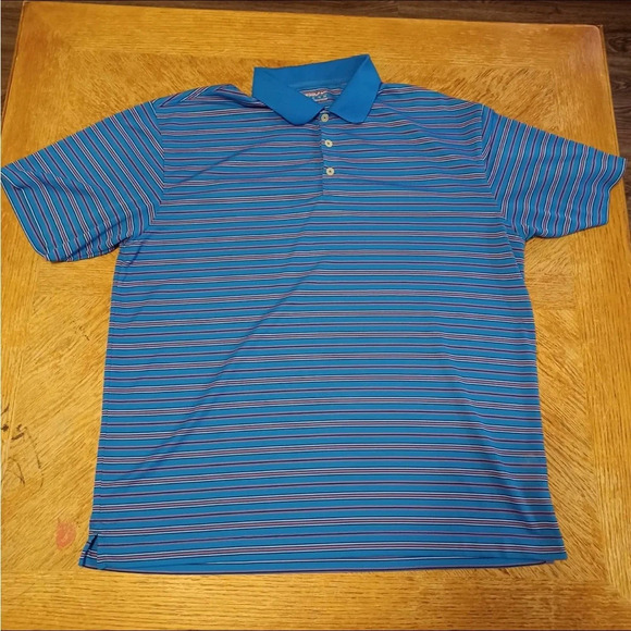 Nike Golf Men's Extra Large Blue Striped Dri-Fit Polo Shirt. - Picture 1 of 7